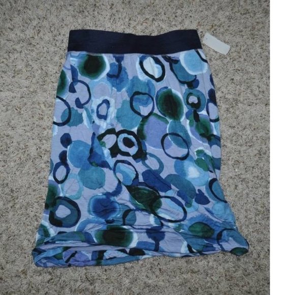 Womens Skirt Blue Circle Large Elastic Waist Bubble Hem Lined Simply Vera Wang - Picture 2 of 5